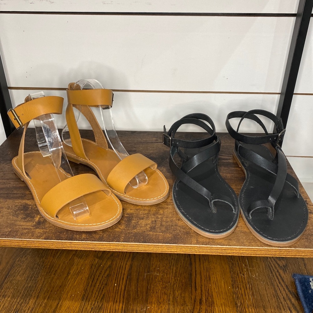 MADEWELL Size 7.5 LOT OF 2 Flat Sandals